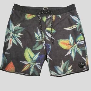 Rip Curl Mens Surf Craft Boardshort Spacey Gray Tropical Swim Trunks Size 38